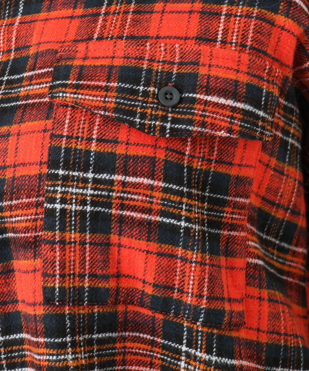 OLBLV15099 eur3(エウルキューブ) 【大きいサイズ】起毛チェックシャツ レッド(05)