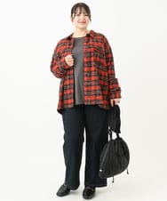 OLBLV15099 eur3(エウルキューブ) 【大きいサイズ】起毛チェックシャツ レッド(05)