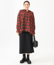 OLBLV15099 eur3(エウルキューブ) 【大きいサイズ】起毛チェックシャツ レッド(05)