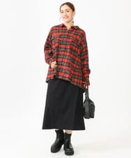 OLBLV15099 eur3(エウルキューブ) 【大きいサイズ】起毛チェックシャツ レッド(05)