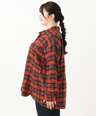 OLBLV15099 eur3(エウルキューブ) 【大きいサイズ】起毛チェックシャツ レッド(05)