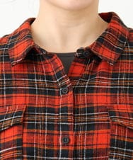 OLBLV15099 eur3(エウルキューブ) 【大きいサイズ】起毛チェックシャツ レッド(05)