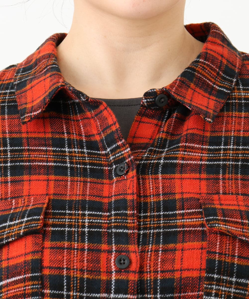 OLBLV15099 eur3(エウルキューブ) 【大きいサイズ】起毛チェックシャツ レッド(05)