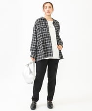 OLBLV15099 eur3(エウルキューブ) 【大きいサイズ】起毛チェックシャツ ブラック(94)