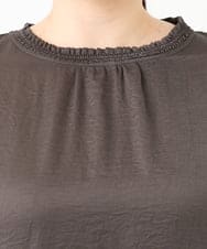 OLBLV16089 eur3(エウルキューブ) 【雑誌掲載】【大きいサイズ】レースコンビブラウス ダークグレー(93)