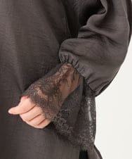OLBLV16089 eur3(エウルキューブ) 【雑誌掲載】【大きいサイズ】レースコンビブラウス ダークグレー(93)