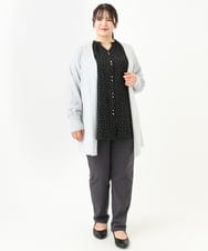 OLBLV17099 eur3(エウルキューブ) 【大きいサイズ/11号サイズあり】プリントタックブラウス ブラック(94)