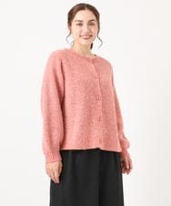 OLCAA03089 eur3(エウルキューブ) 【大きいサイズ】ミックスヤーンカーディガン ピンク(03)