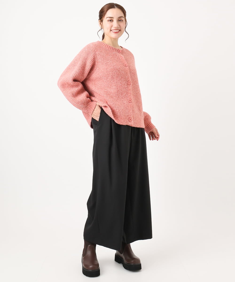 OLCAA03089 eur3(エウルキューブ) 【大きいサイズ】ミックスヤーンカーディガン ピンク(03)