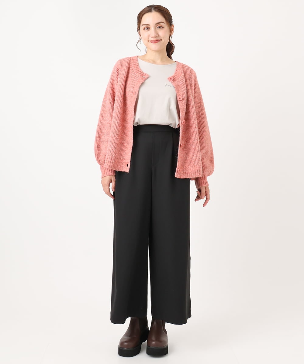OLCAA03089 eur3(エウルキューブ) 【大きいサイズ】ミックスヤーンカーディガン ピンク(03)