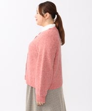 OLCAA03089 eur3(エウルキューブ) 【大きいサイズ】ミックスヤーンカーディガン ピンク(03)