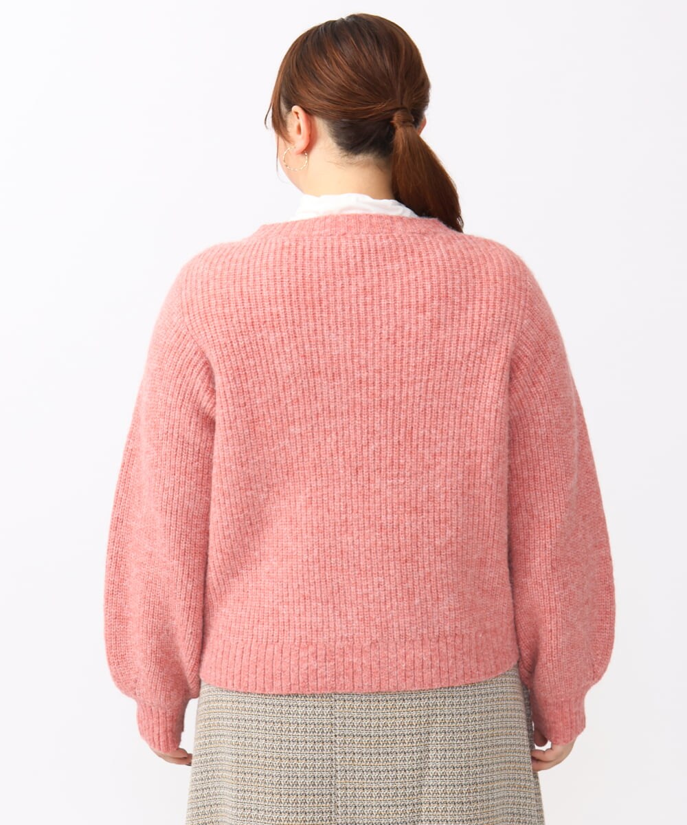 OLCAA03089 eur3(エウルキューブ) 【大きいサイズ】ミックスヤーンカーディガン ピンク(03)