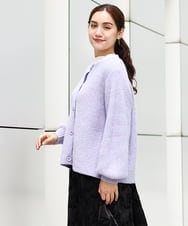 OLCAA03089 eur3(エウルキューブ) 【大きいサイズ】ミックスヤーンカーディガン ラベンダー(60)