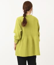 OLCAA19099 eur3(エウルキューブ) 【大きいサイズ】ペプラムニットカーディガン ライトグリーン(30)