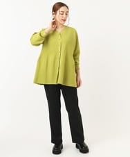 OLCAA19099 eur3(エウルキューブ) 【大きいサイズ】ペプラムニットカーディガン ライトグリーン(30)