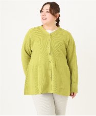 OLCAA19099 eur3(エウルキューブ) 【大きいサイズ】ペプラムニットカーディガン ライトグリーン(30)