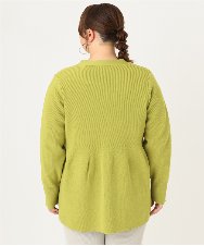 OLCAA19099 eur3(エウルキューブ) 【大きいサイズ】ペプラムニットカーディガン ライトグリーン(30)