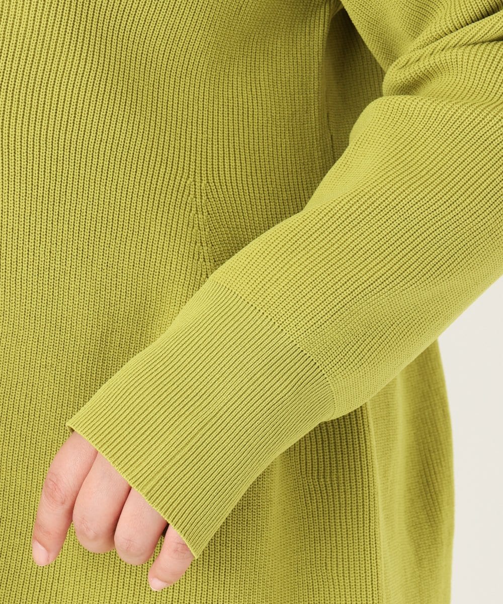 OLCAA19099 eur3(エウルキューブ) 【大きいサイズ】ペプラムニットカーディガン ライトグリーン(30)