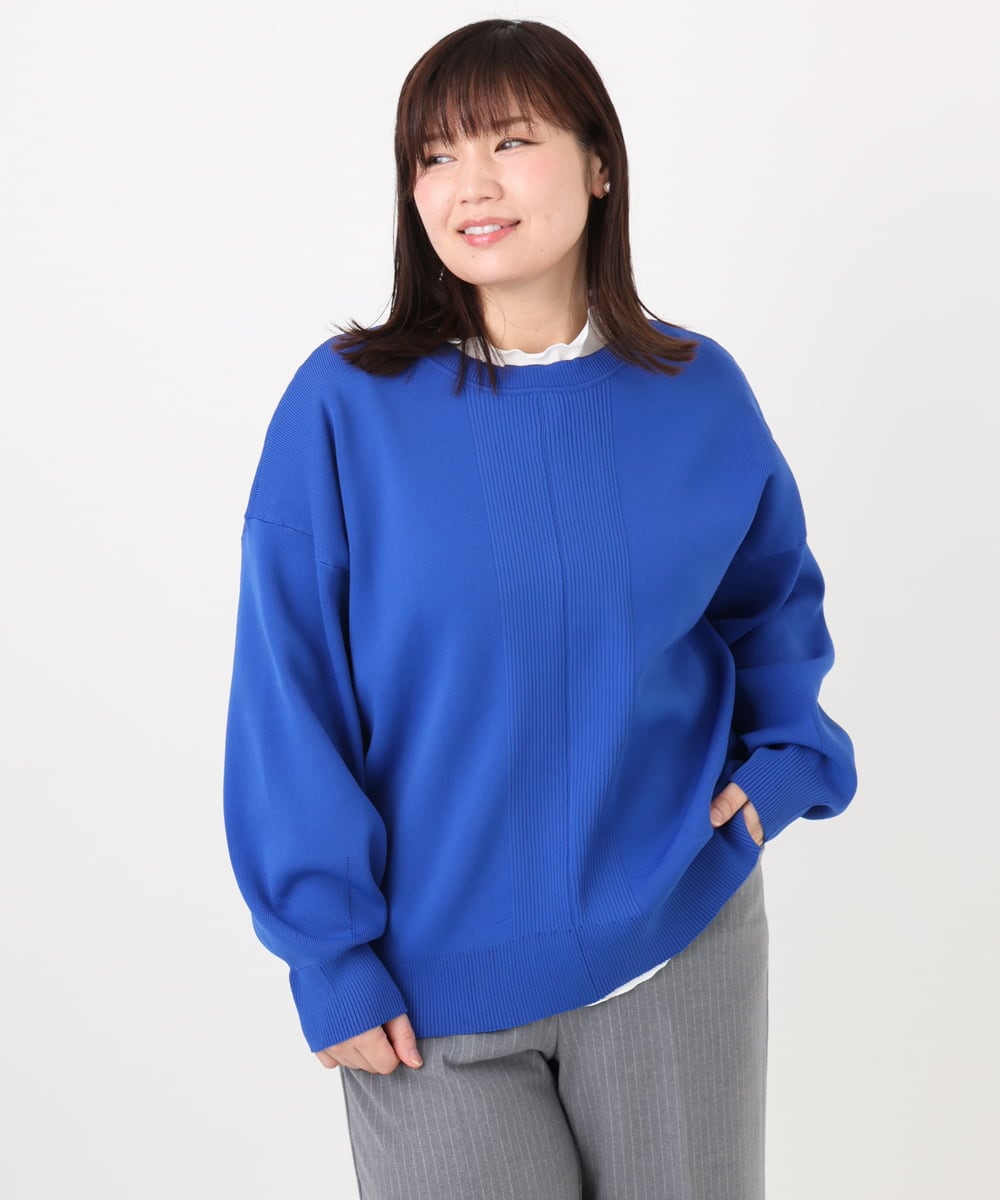 OLCAD10099 eur3(エウルキューブ) 【WEB先行販売】【大きいサイズ】2WAYカーディガン ブルー(55)