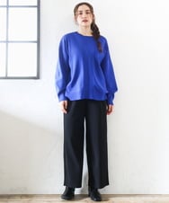 OLCAD10099 eur3(エウルキューブ) 【WEB先行販売】【大きいサイズ】2WAYカーディガン ブルー(55)