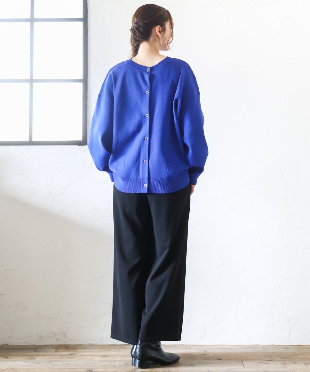 OLCAD10099 eur3(エウルキューブ) 【WEB先行販売】【大きいサイズ】2WAYカーディガン ブルー(55)