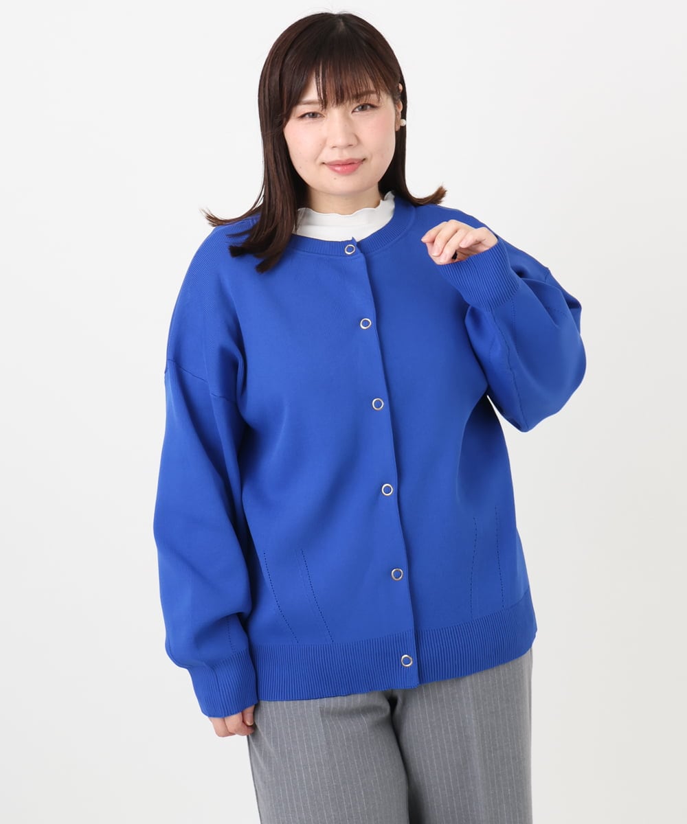 OLCAD10099 eur3(エウルキューブ) 【WEB先行販売】【大きいサイズ】2WAYカーディガン ブルー(55)