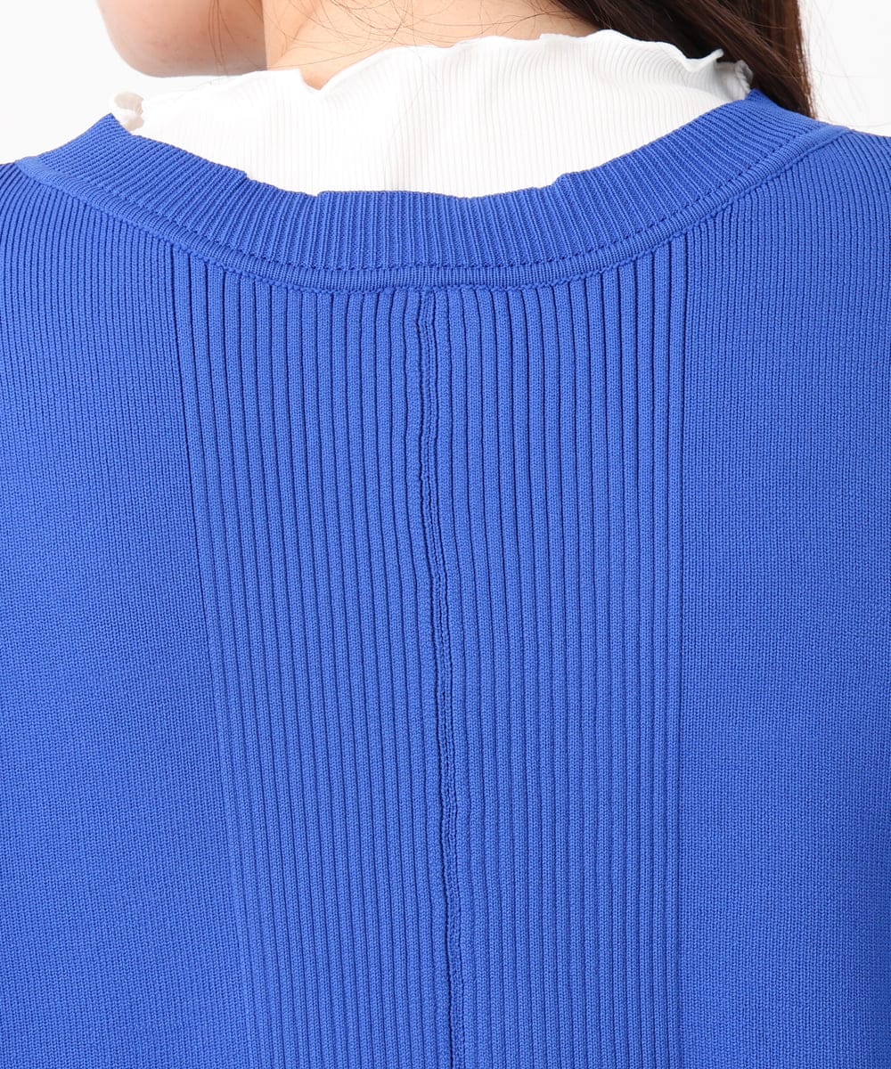 OLCAD10099 eur3(エウルキューブ) 【WEB先行販売】【大きいサイズ】2WAYカーディガン ブルー(55)