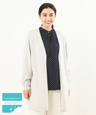 OLCAS18080 eur3(エウルキューブ) 【大きいサイズ】Vネックロングカーディガン ライトグレー(91)