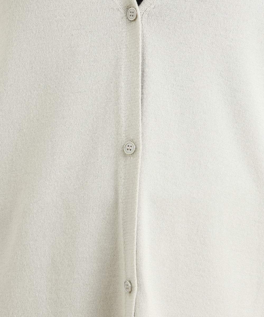 OLCAS18080 eur3(エウルキューブ) 【大きいサイズ】Vネックロングカーディガン ライトグレー(91)