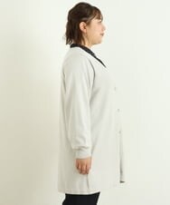 OLCAS18080 eur3(エウルキューブ) 【大きいサイズ】Vネックロングカーディガン ライトグレー(91)
