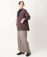 OLCAV10089 eur3(エウルキューブ) 【大きいサイズ/洗える】Vネックもちもちカーディガン ダークブラウン(87)