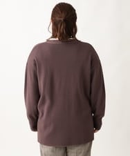 OLCAV10089 eur3(エウルキューブ) 【大きいサイズ/洗える】Vネックもちもちカーディガン ダークブラウン(87)