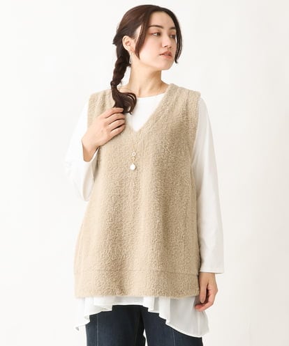 OLCAV17089 eur3 【大きいサイズ】2WAYフェザーベスト