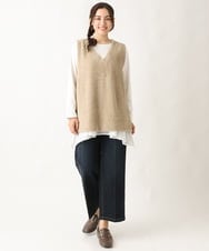 OLCAV17089 eur3(エウルキューブ) 【大きいサイズ】2WAYフェザーベスト ベージュ(82)