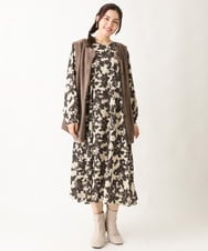 OLCAV17089 eur3(エウルキューブ) 【大きいサイズ】2WAYフェザーベスト モカ(84)