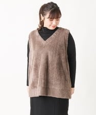 OLCAV17089 eur3(エウルキューブ) 【大きいサイズ】2WAYフェザーベスト モカ(84)