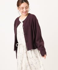OLCBA08099 eur3(エウルキューブ) 【大きいサイズ】2WAYカーディガン ワイン(77)