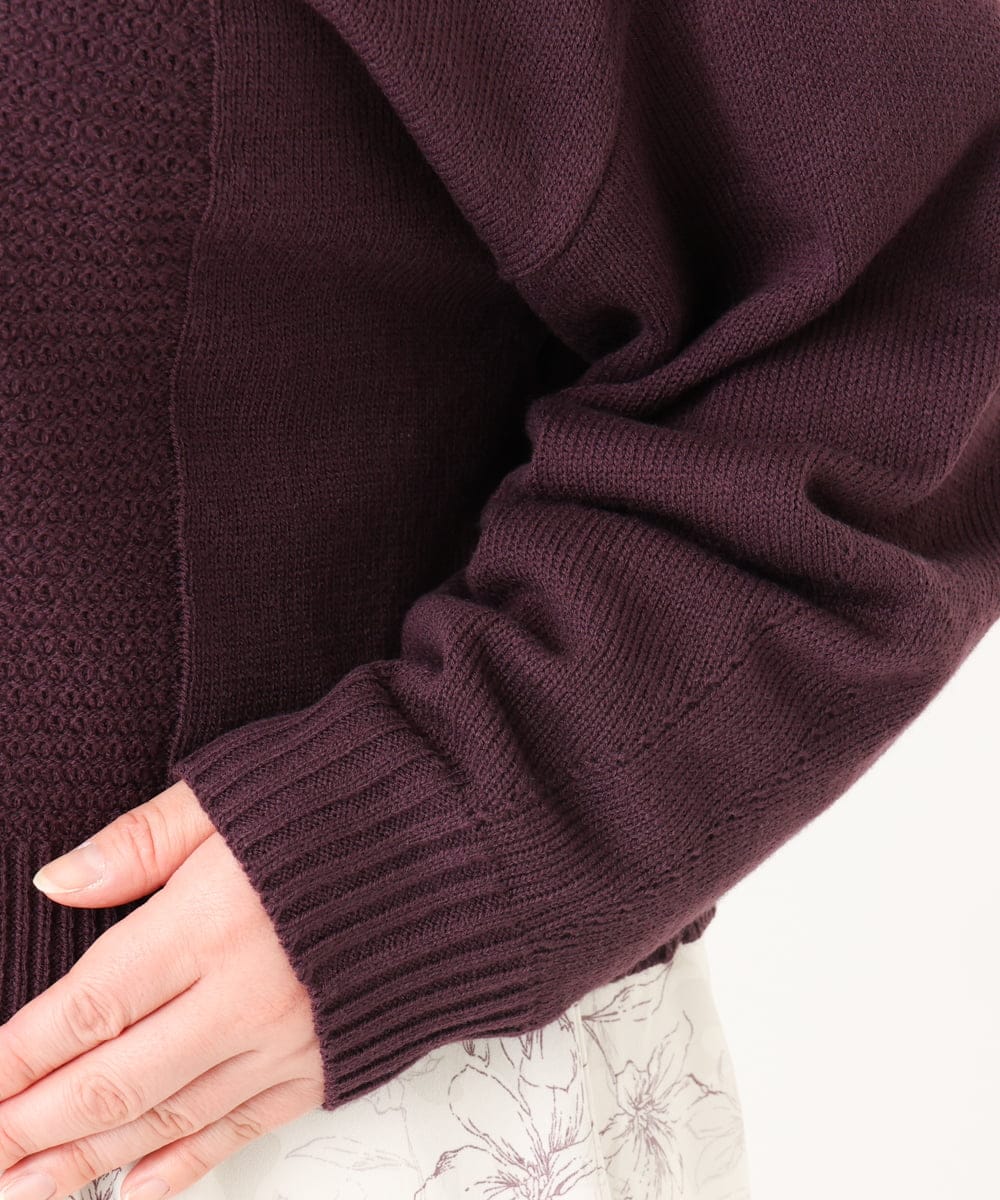 OLCBA08099 eur3(エウルキューブ) 【大きいサイズ】2WAYカーディガン ワイン(77)