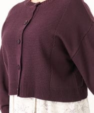 OLCBA08099 eur3(エウルキューブ) 【大きいサイズ】2WAYカーディガン ワイン(77)