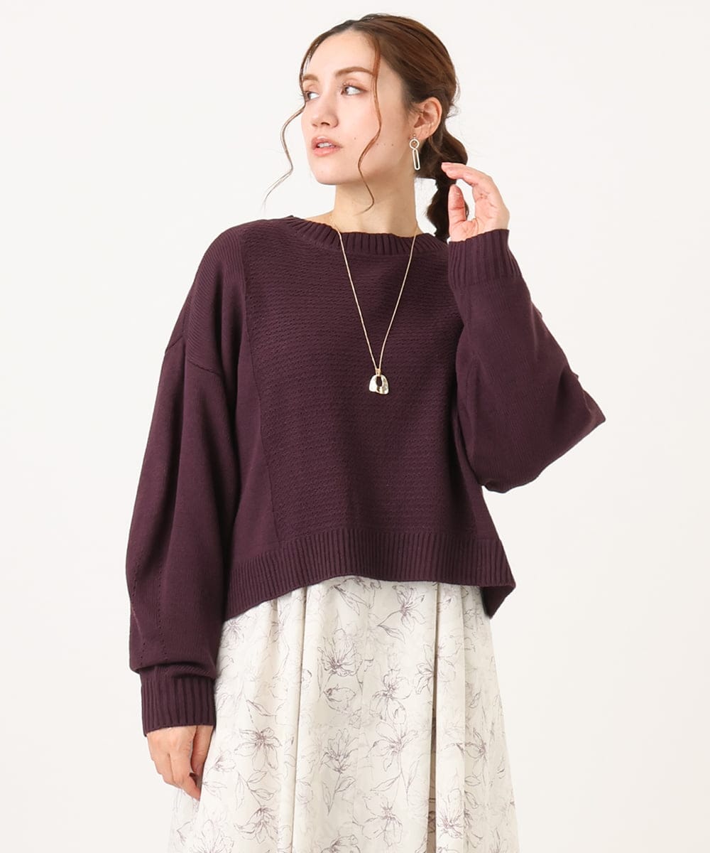 OLCBA08099 eur3(エウルキューブ) 【大きいサイズ】2WAYカーディガン ワイン(77)