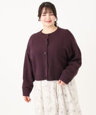 OLCBA08099 eur3(エウルキューブ) 【大きいサイズ】2WAYカーディガン ワイン(77)