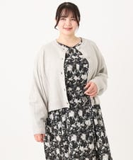 OLCBA08099 eur3(エウルキューブ) 【大きいサイズ】2WAYカーディガン ライトグレー(91)