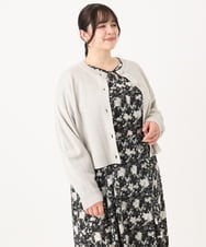 OLCBA08099 eur3(エウルキューブ) 【大きいサイズ】2WAYカーディガン ライトグレー(91)