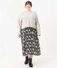 OLCBA08099 eur3(エウルキューブ) 【大きいサイズ】2WAYカーディガン ライトグレー(91)