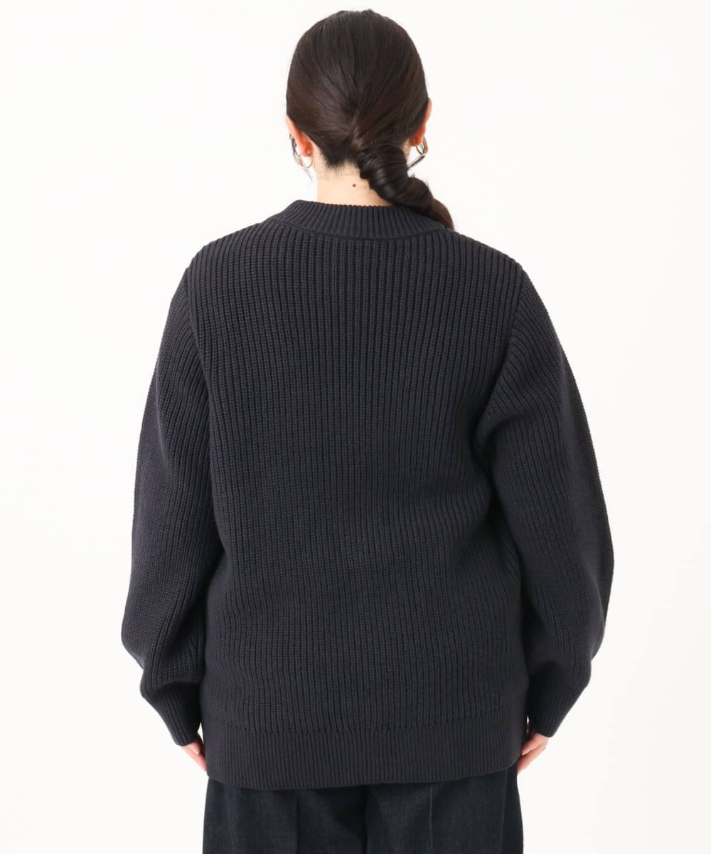 OLCBA90159 eur3(エウルキューブ) 【大きいサイズ/WEB限定】ニットブルゾン ネイビー(57)