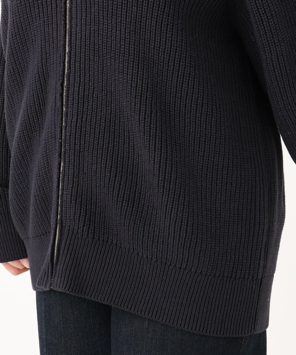 OLCBA90159 eur3(エウルキューブ) 【大きいサイズ/WEB限定】ニットブルゾン ネイビー(57)