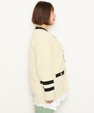 OLCBS21090 eur3(エウルキューブ) 【大きいサイズ】アイビーカーディガン アイボリー(80)