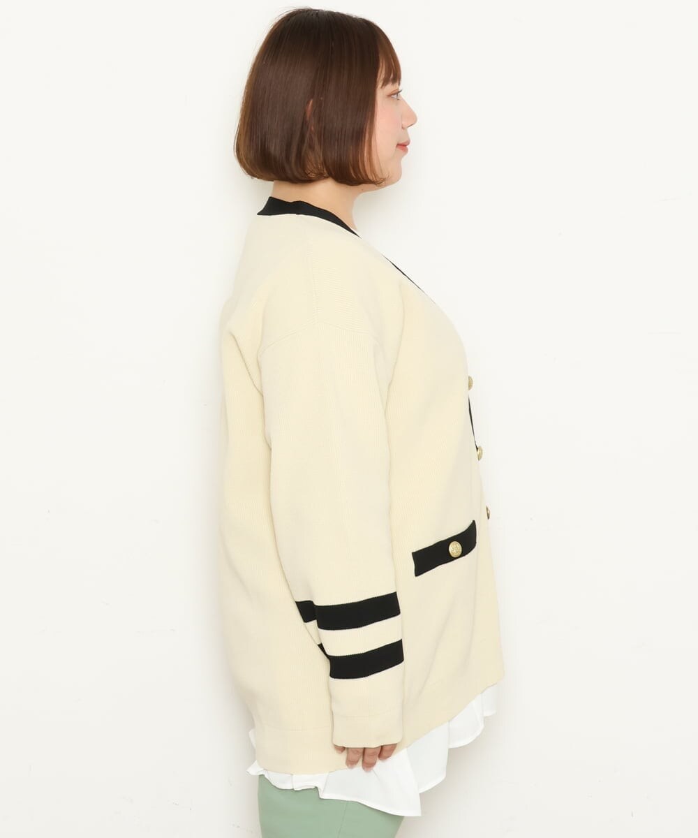 OLCBS21090 eur3(エウルキューブ) 【大きいサイズ】アイビーカーディガン アイボリー(80)