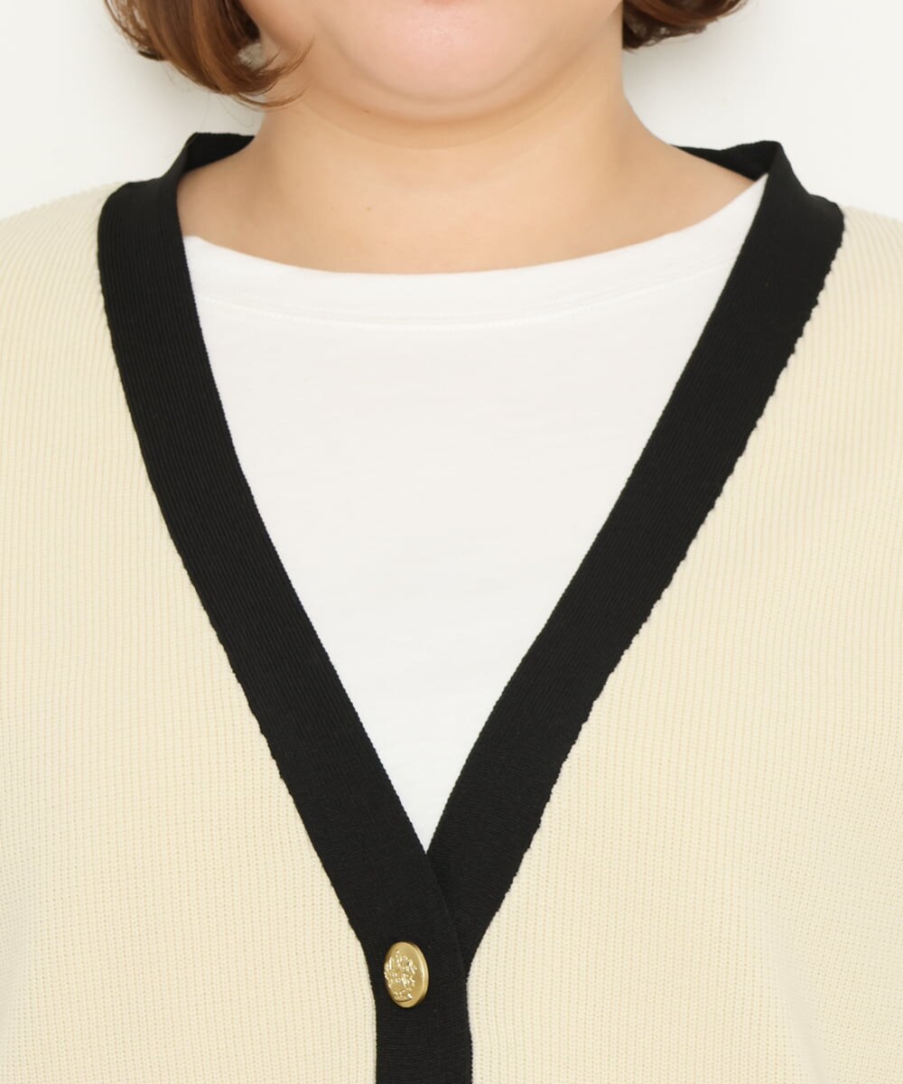 OLCBS21090 eur3(エウルキューブ) 【大きいサイズ】アイビーカーディガン アイボリー(80)