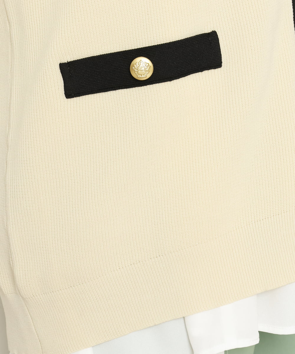 OLCBS21090 eur3(エウルキューブ) 【大きいサイズ】アイビーカーディガン アイボリー(80)